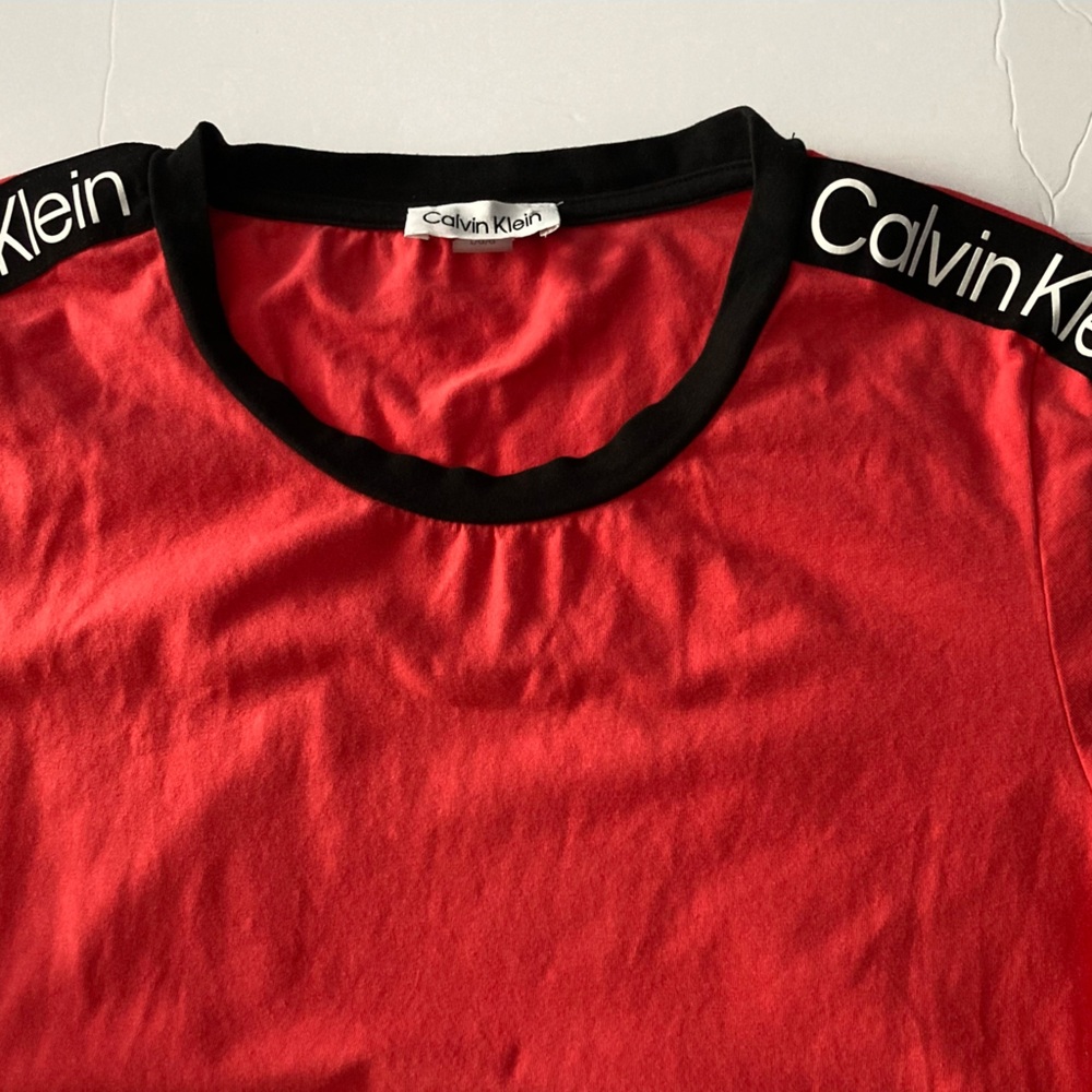 Calvin Klein SZ L Red T-Shirt Dress 95%cotton Super comfortable - Picture 5 of 10